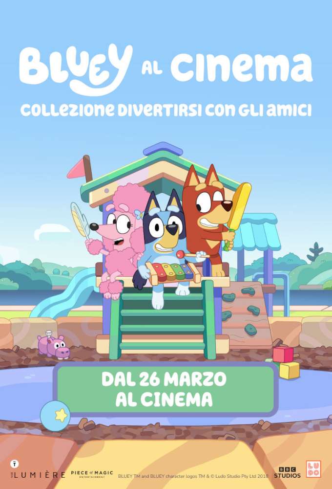 Bluey divertirsi con gli amici